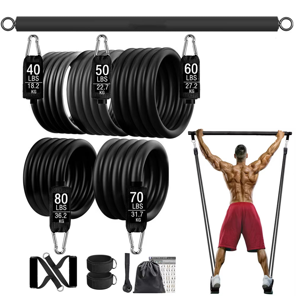 Fitness Booty Resistance Elastic Band Workout for Training Home Exercise Sport Gym Dumbbell Harness Set Expander Equipment